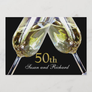 Champagne Toast 50th Anniversary Invitation