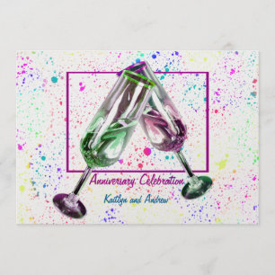 Champagne Toast/ Anniversary Party Invitation