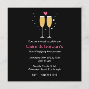 Champagne Toast Anniversary Party Invitation