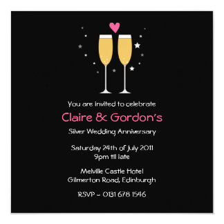 Champagne Toast Anniversary Party Invitation