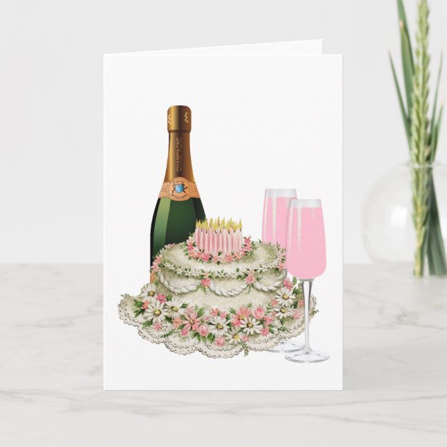 Champagne Toast Birthday Card (Front)