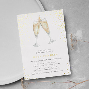 Champagne Toast Bridal Shower Foil Invitation