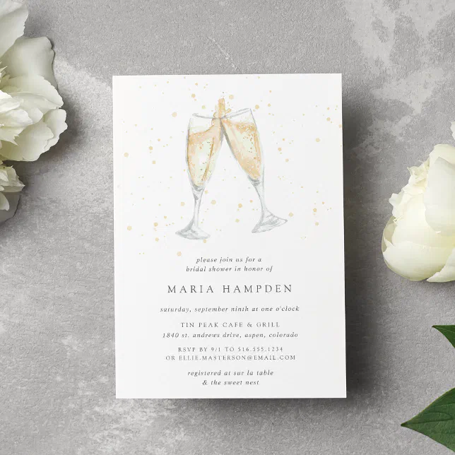 Champagne Toast | Bridal Shower Invitation | Zazzle