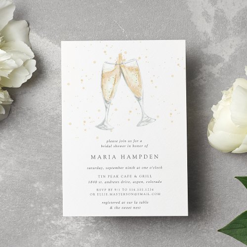 Champagne Toast  Bridal Shower Invitation