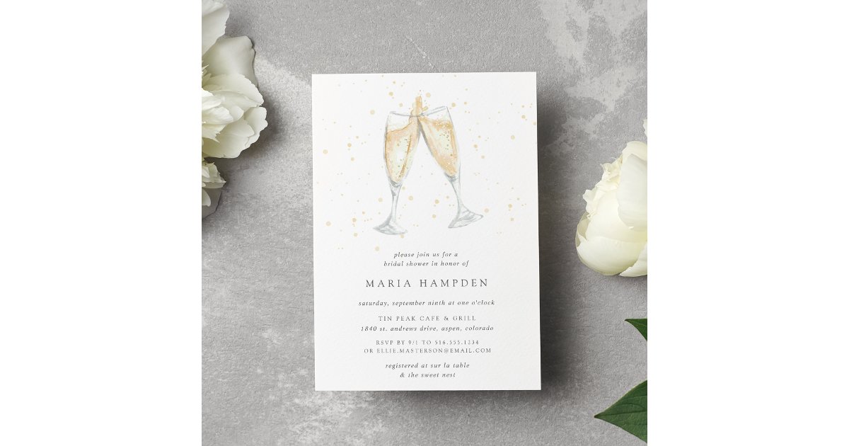 Champagne Toast | Bridal Shower Invitation | Zazzle