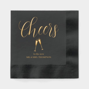 Champagne Toast Cheers Foil Napkins