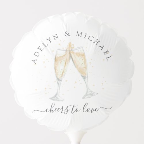 Champagne Toast Cheers to Love Personalized Balloon