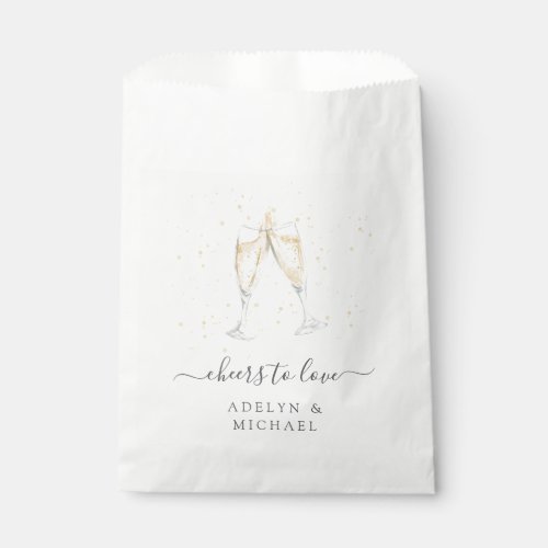 Champagne Toast Cheers to Love Personalized Favor Bag