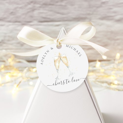 Champagne Toast Cheers to Love Personalized Favor Tags