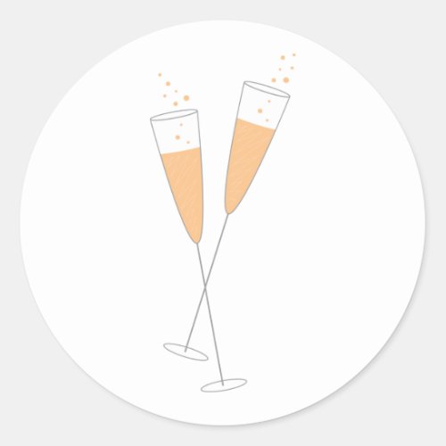 Champagne Toast Classic Round Sticker