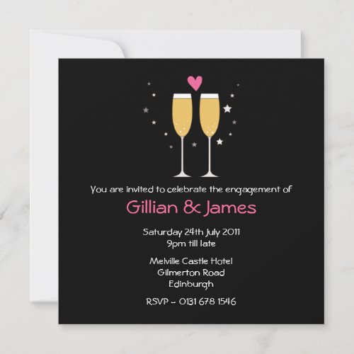 Champagne Toast Engagement Party Invitation