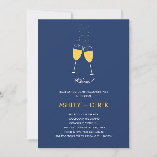 Champagne Toast Engagement Party Invitation