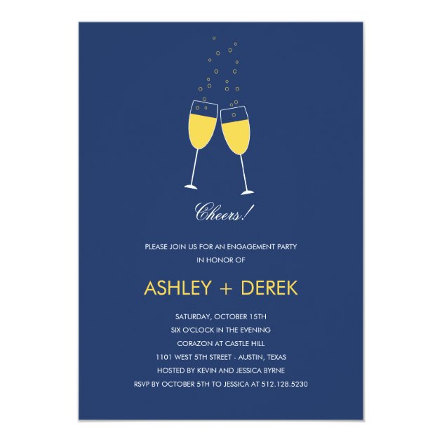 Champagne Toast Engagement Party Invitation