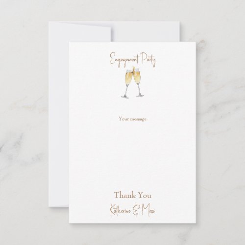 Champagne Toast Engagement Party Message Thank You