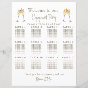 Champagne Toast Engagement Party Seating Chart