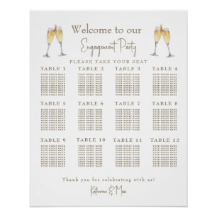 Champagne Toast Engagement Party Seating Chart II