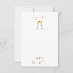 Champagne Toast Engagement Party Thank You Card