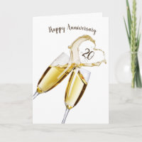 Champagne Toast for 20th Anniversary Card