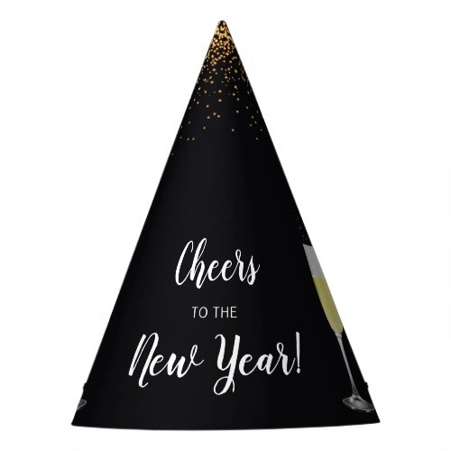 Champagne Toast Glitter New Years Eve Party Hat