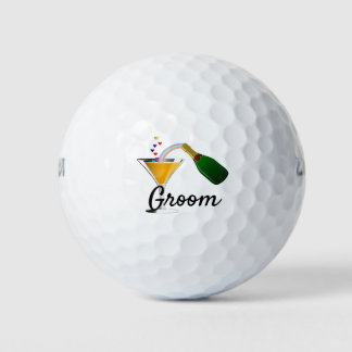 Champagne Toast Groom Golf Balls