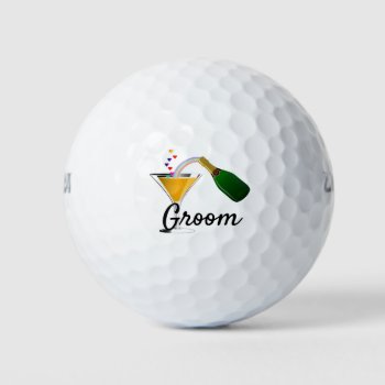 Champagne Toast Groom   Golf Balls by weddingparty at Zazzle