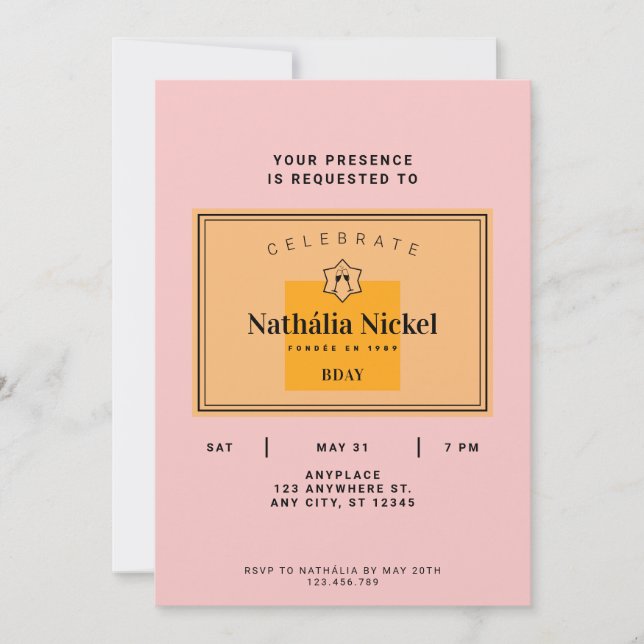 Champagne Toast Invitation (Front)