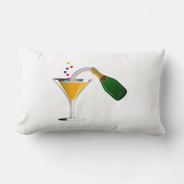 Champagne Toast Lumbar Pillow (Front)