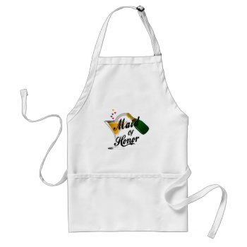 Champagne Toast Maid Of Honor   Adult Apron by weddingparty at Zazzle