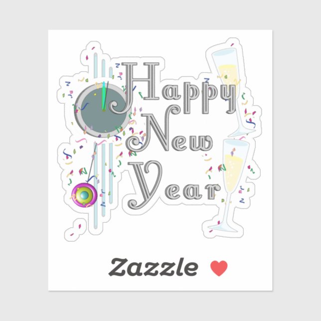 Champagne Toast New Years Eve Sticker (Sheet)