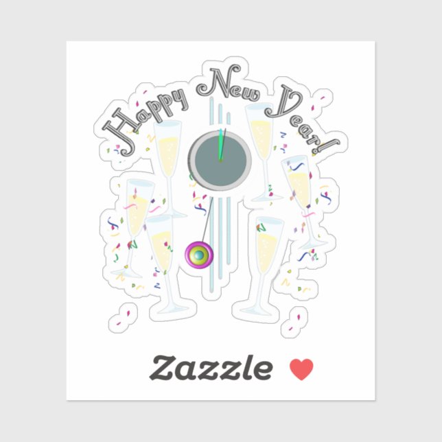 Champagne Toast New Years Eve Sticker (Sheet)