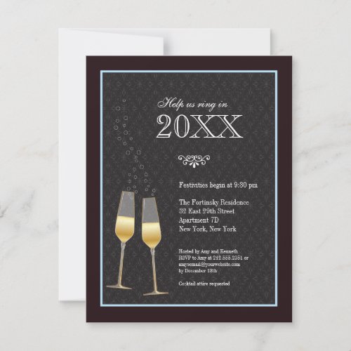 Champagne Toast New Years Party Invitation