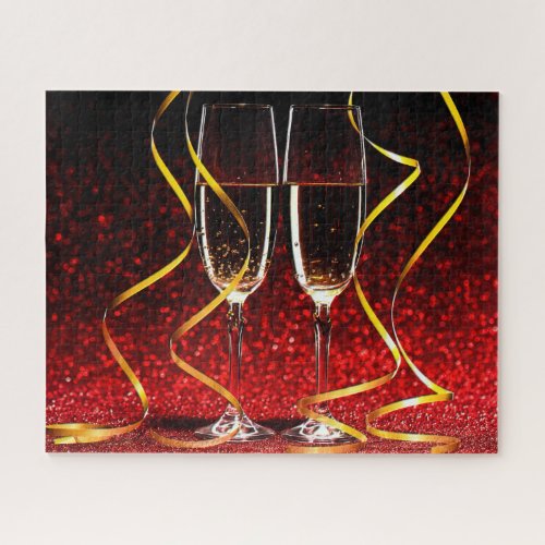Champagne Toast on New Years Day Jigsaw Puzzle