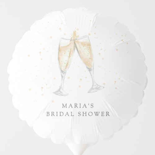 Champagne Toast Personalized Bridal Shower Balloon