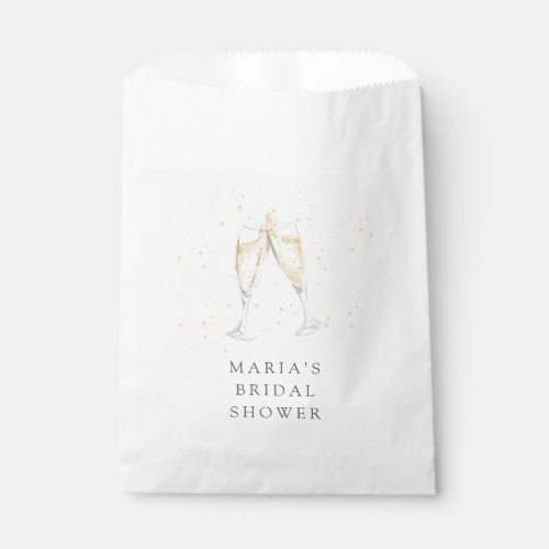 Champagne Toast Personalized Bridal Shower Favor Bag