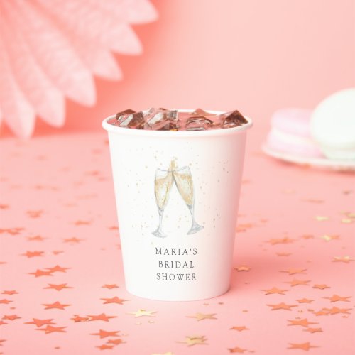 Champagne Toast Personalized Bridal Shower Paper Cups