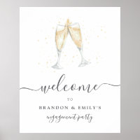 Champagne Toast Personalized Event Welcome Sign