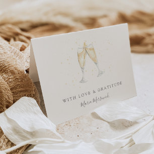 Champagne Toast Personalized Letterpress Thank You Card
