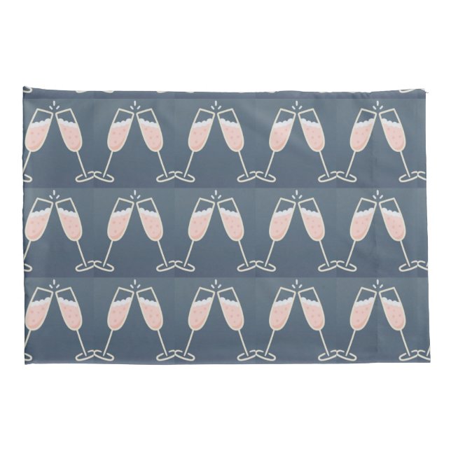 ***CHAMPAGNE TOAST***  PILLOW CASE PAIR (Back-Right)