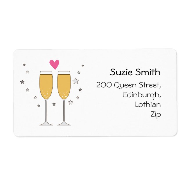 Champagne Toast Return Address Labels (Front)