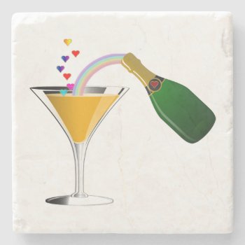 Champagne Toast Stone Coaster by weddingparty at Zazzle