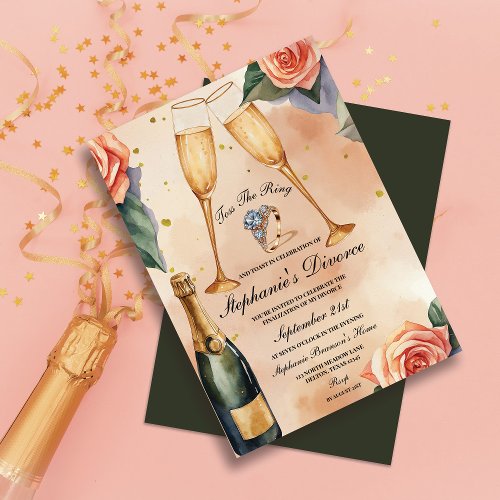 Champagne Toast to New Beginnings A Divorce Party Invitation