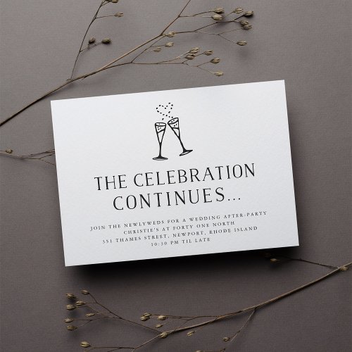Champagne Toast Wedding After Party Invitation