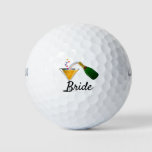 Champagne Toast Wedding Bride Golf Balls at Zazzle