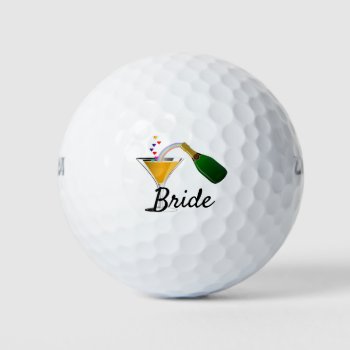 Champagne Toast Wedding Bride Golf Balls by weddingparty at Zazzle