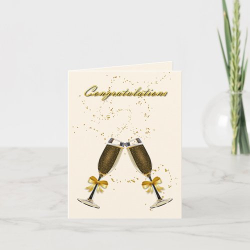 Champagne Toast Wedding Congratulations Custom Card