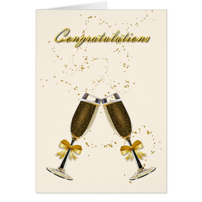 Champagne Toast Wedding Congratulations Custom Card