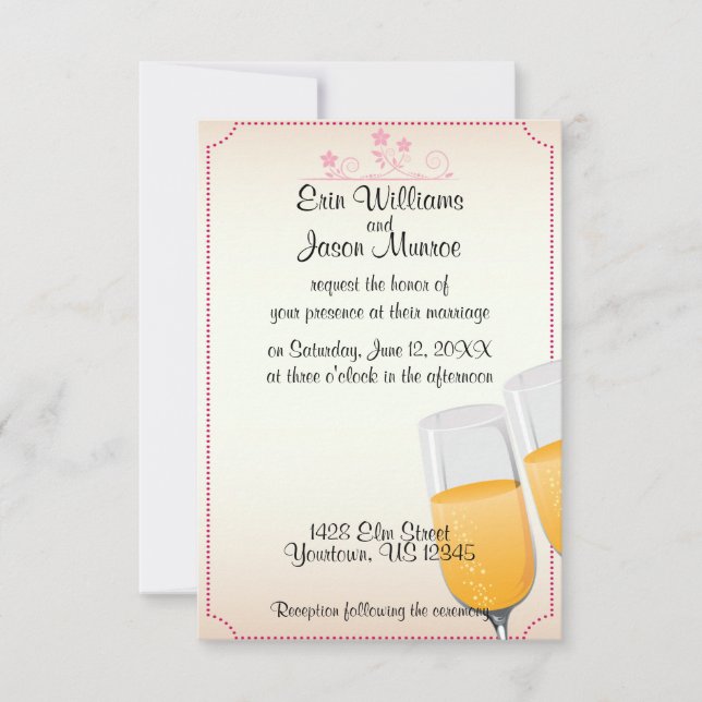 Champagne Toast Wedding Invitation (Front)