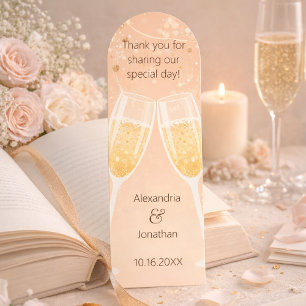Champagne Toast Wedding Thank You  Bookmarks