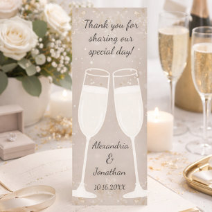 Champagne Toast Wedding Thank You  Bookmarks
