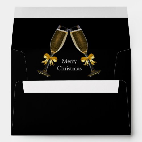 Champagne Toasting Flutes Christmas Envelope